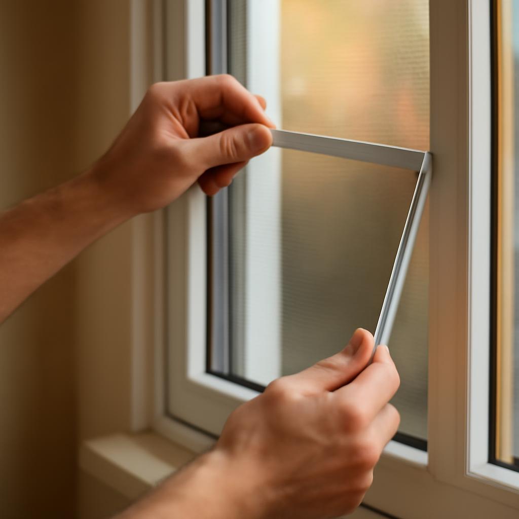 Процесс установки москитной сетки на окно