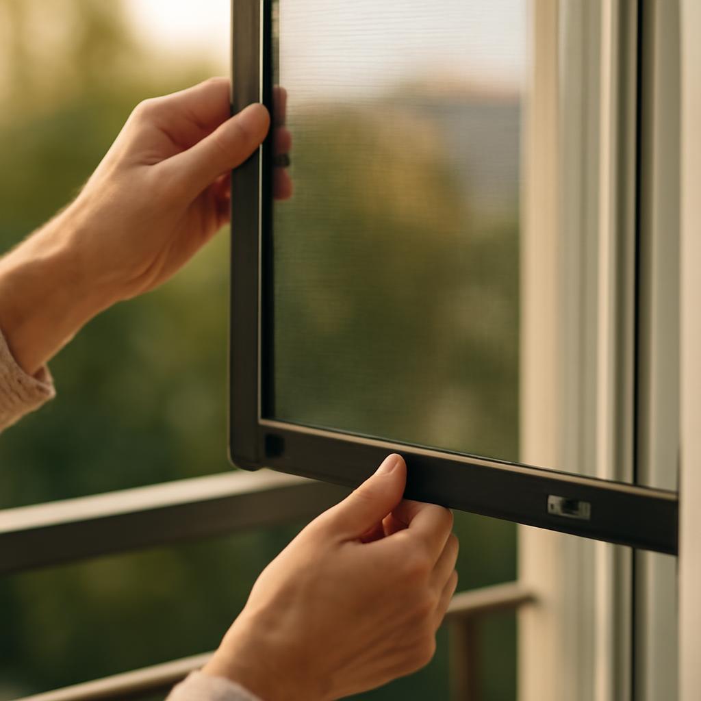 Установка москитной сетки ReWin на балконе
