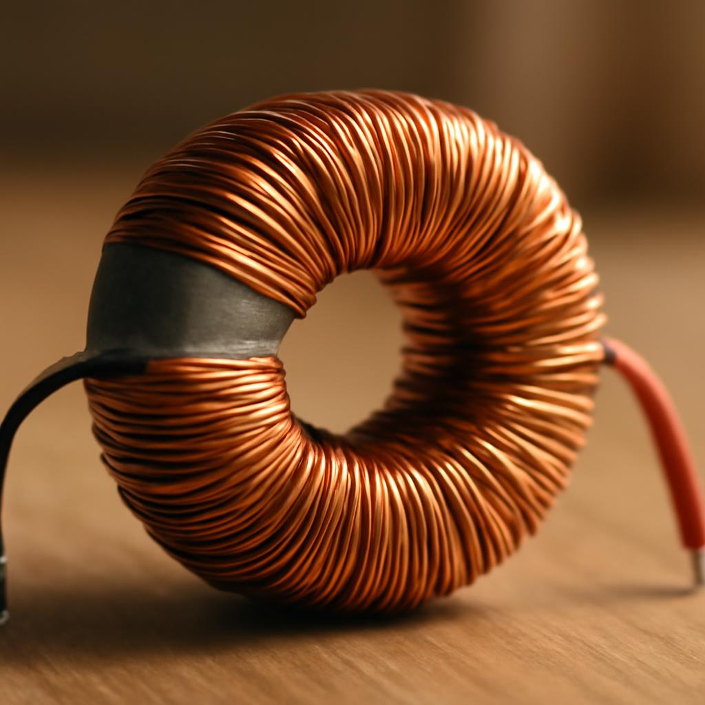 Схематическое изображение тороидального трансформатора с обмотками