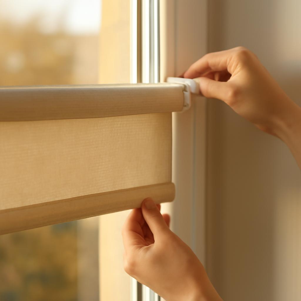 Установка рулонных штор без сверления на пластиковое окно