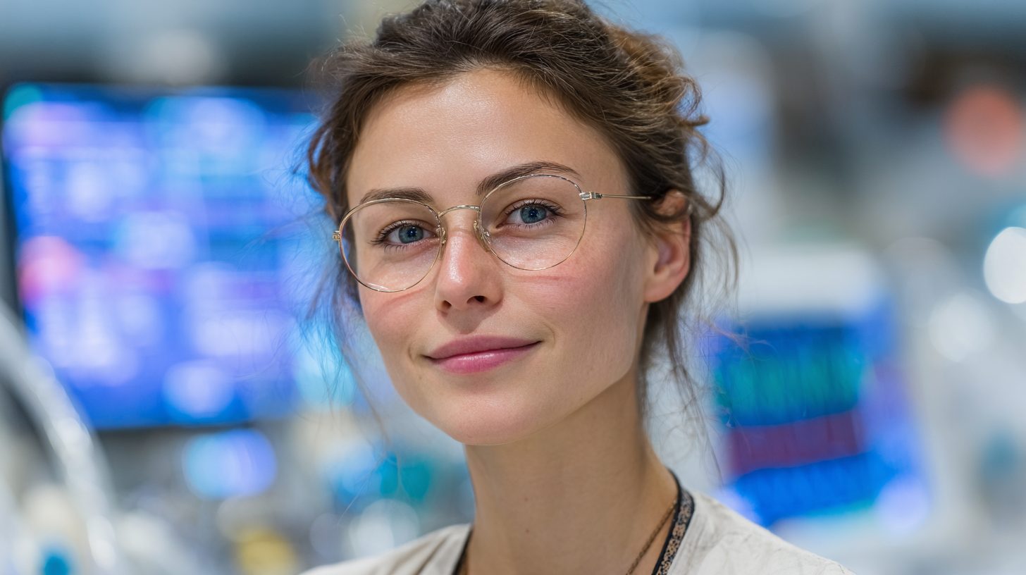 Ольга Козлова — профессиональное фото инженера в лаборатории с оборудованием для терапии дыхательных заболеваний