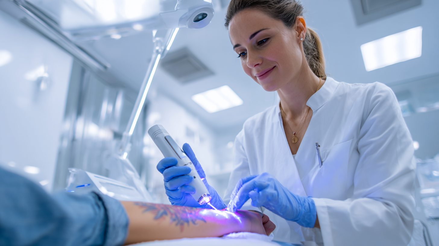 Процедура удаления татуировки пикосекундным лазером в клинике