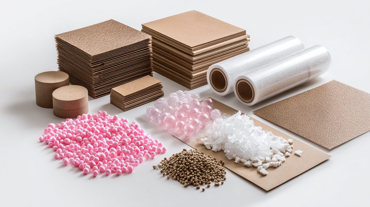 Различные материалы для упаковки товаров: картон, пленка и наполнители