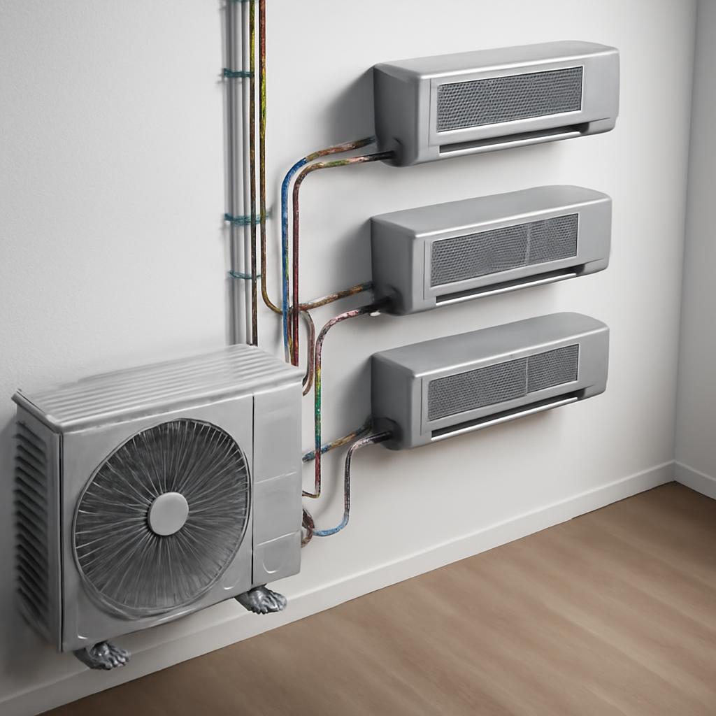 Схема мульти-сплит системы с подключением блоков