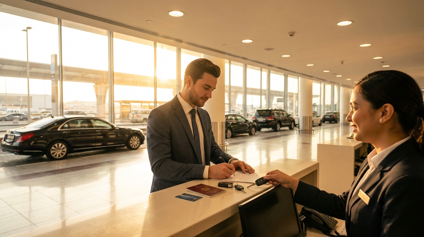 Процесс аренды автомобиля в аэропорту Дубая
