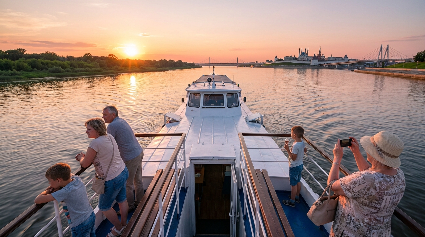 Прогулка на теплоходе по Волге у Казани