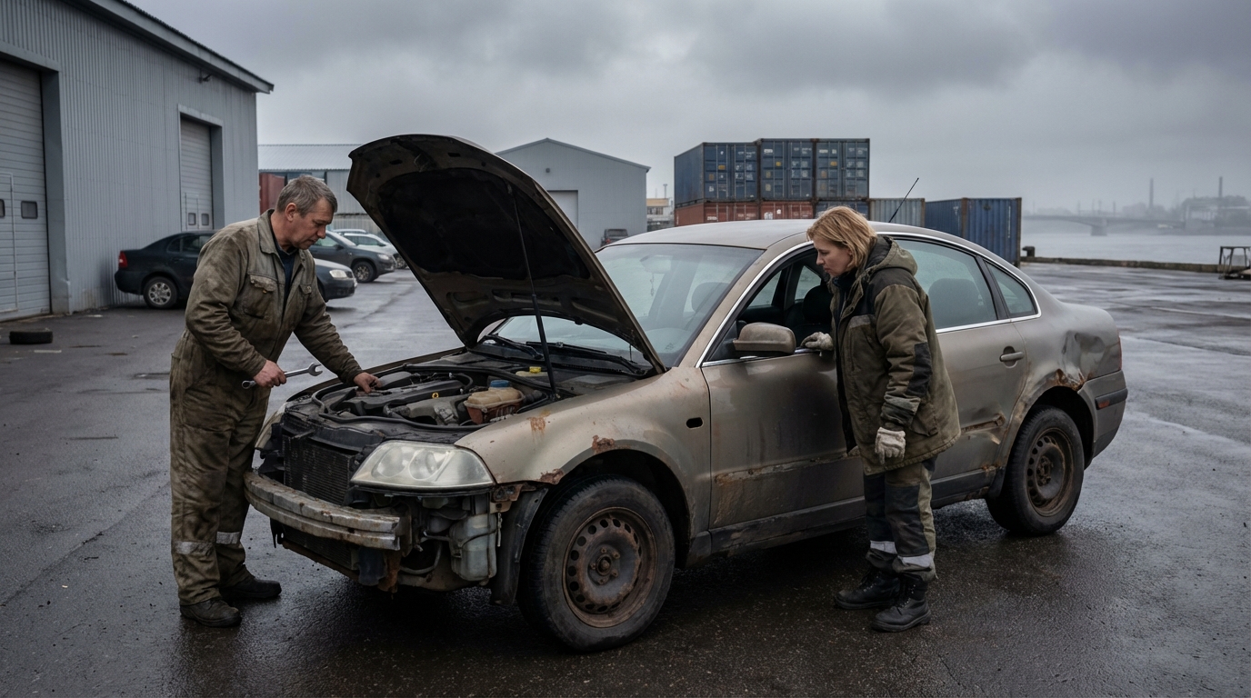 Специалисты оценивают автомобиль на разборку в Санкт-Петербурге
