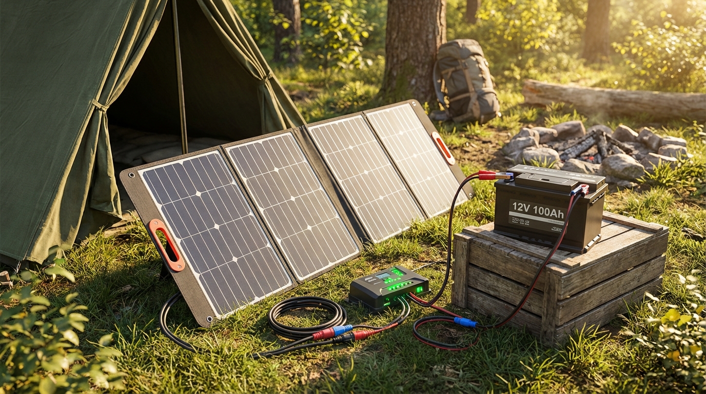 Схема зарядки второго аккумулятора от солнечных панелей в кемпинге