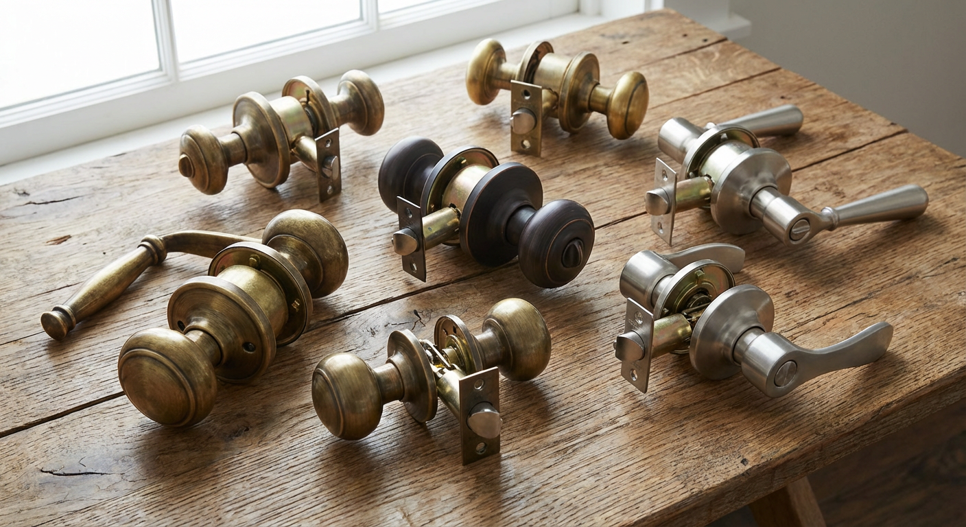 Примеры современных дверных ручек-защелок для замены