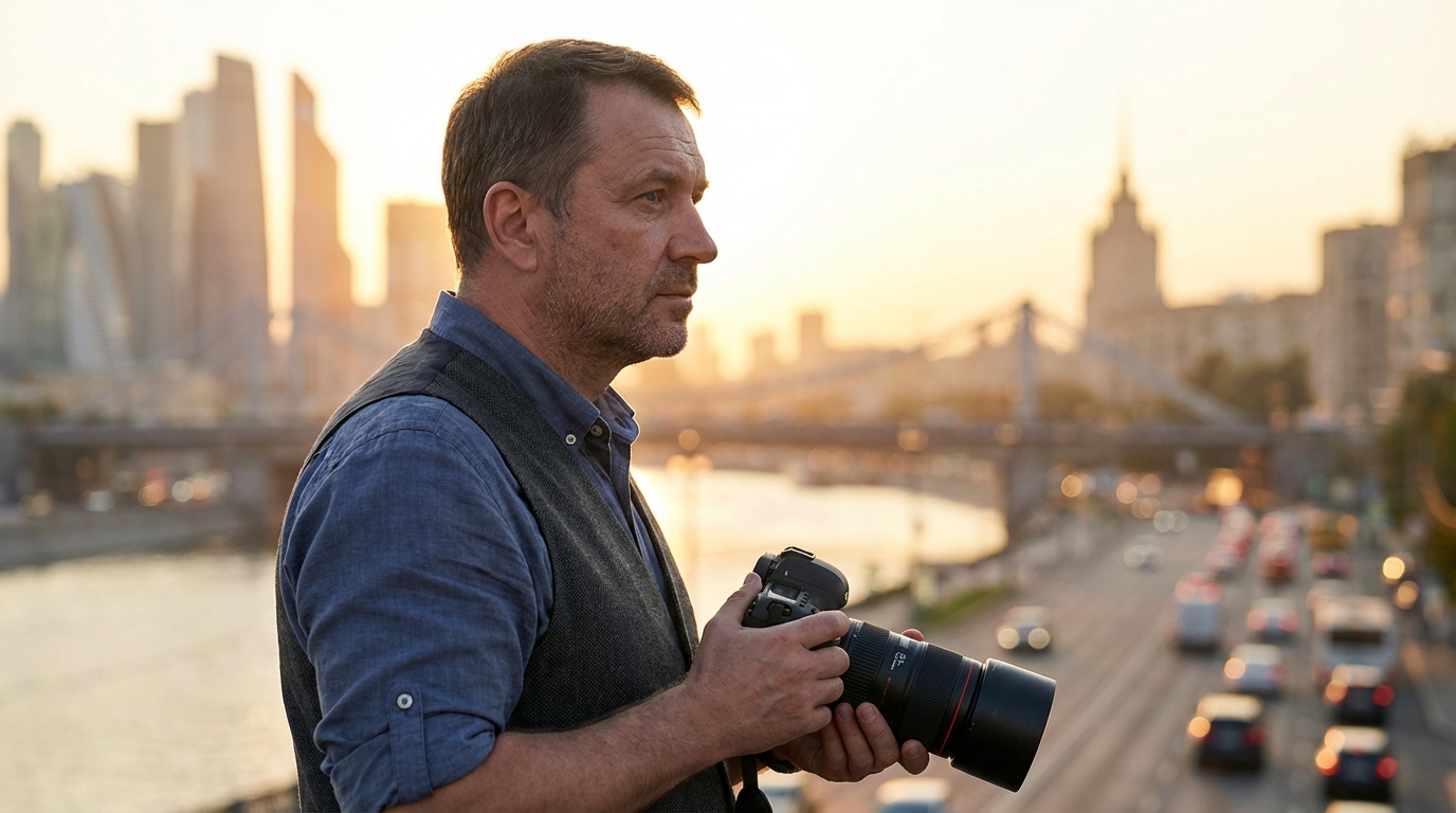 Дмитрий Соколов — фото эксперта в профиль с фоном городской инфраструктуры