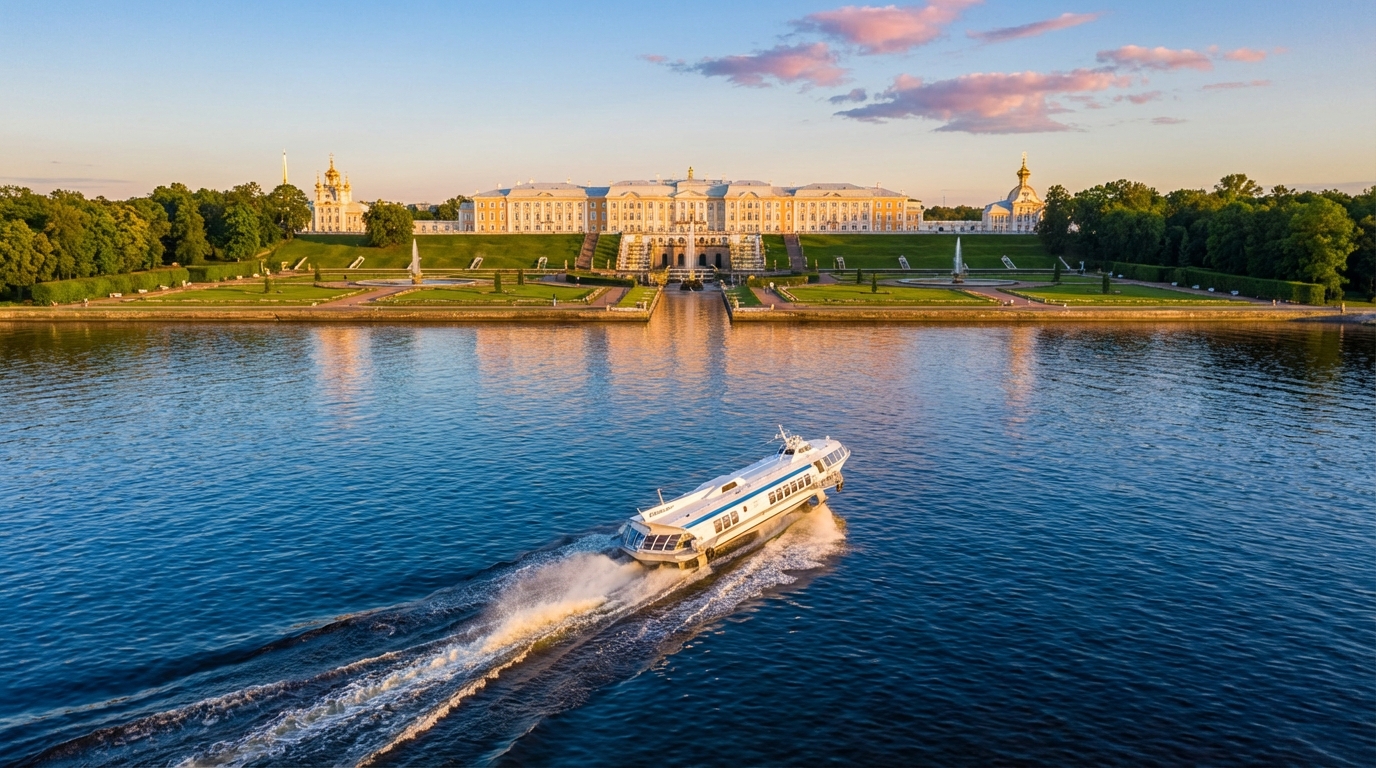 Маршрут на Метеоре к Петергофу по Финскому заливу