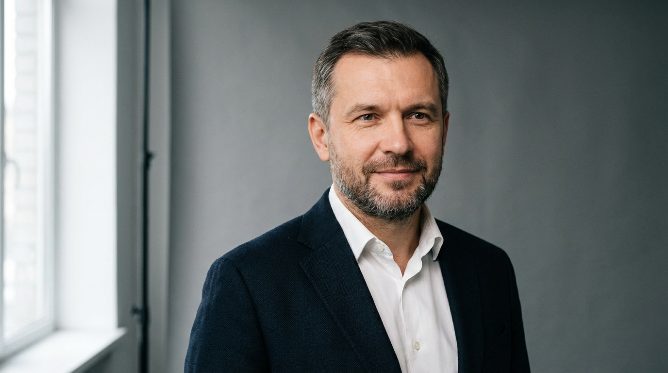 Дмитрий Соколов — портрет автора статьи по дизайну городских интерьеров, профессиональное фото в студии с нейтральным фоном