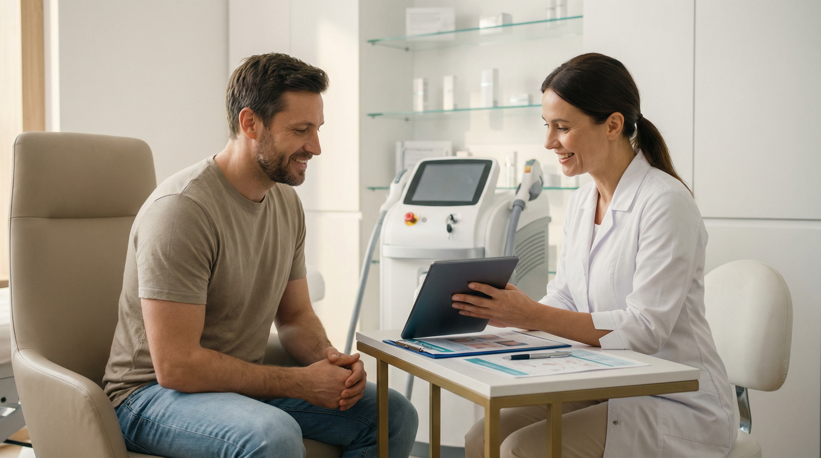 консультация врача-косметолога перед лазерной эпиляцией