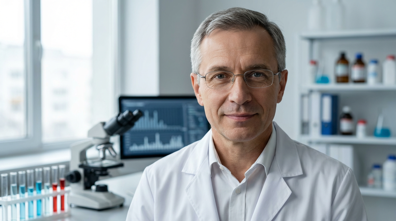 Дмитрий Соколов — портрет автора в лабораторной обстановке