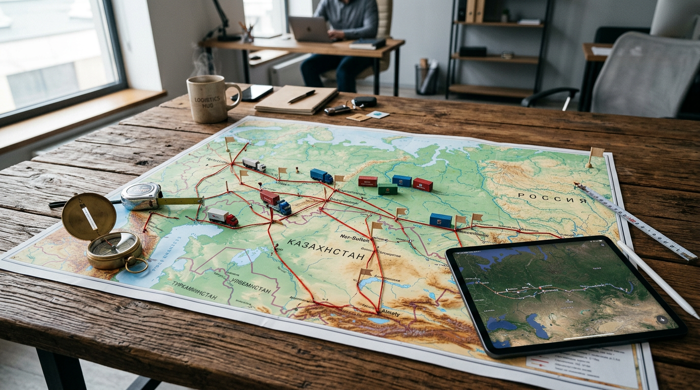 Схема логистических маршрутов из Казахстана в Россию