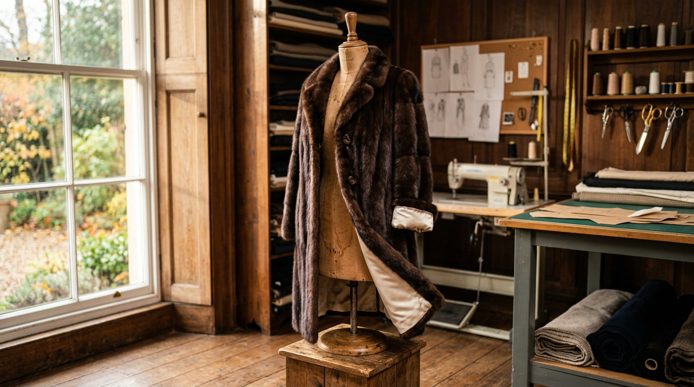 Норковая шуба, сшитая своими руками на mannequin