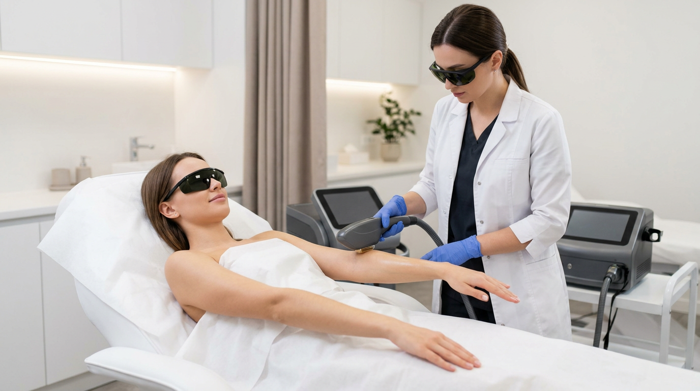 эпиляция рук лазерная зоны кисть предплечье плечо процедура косметология