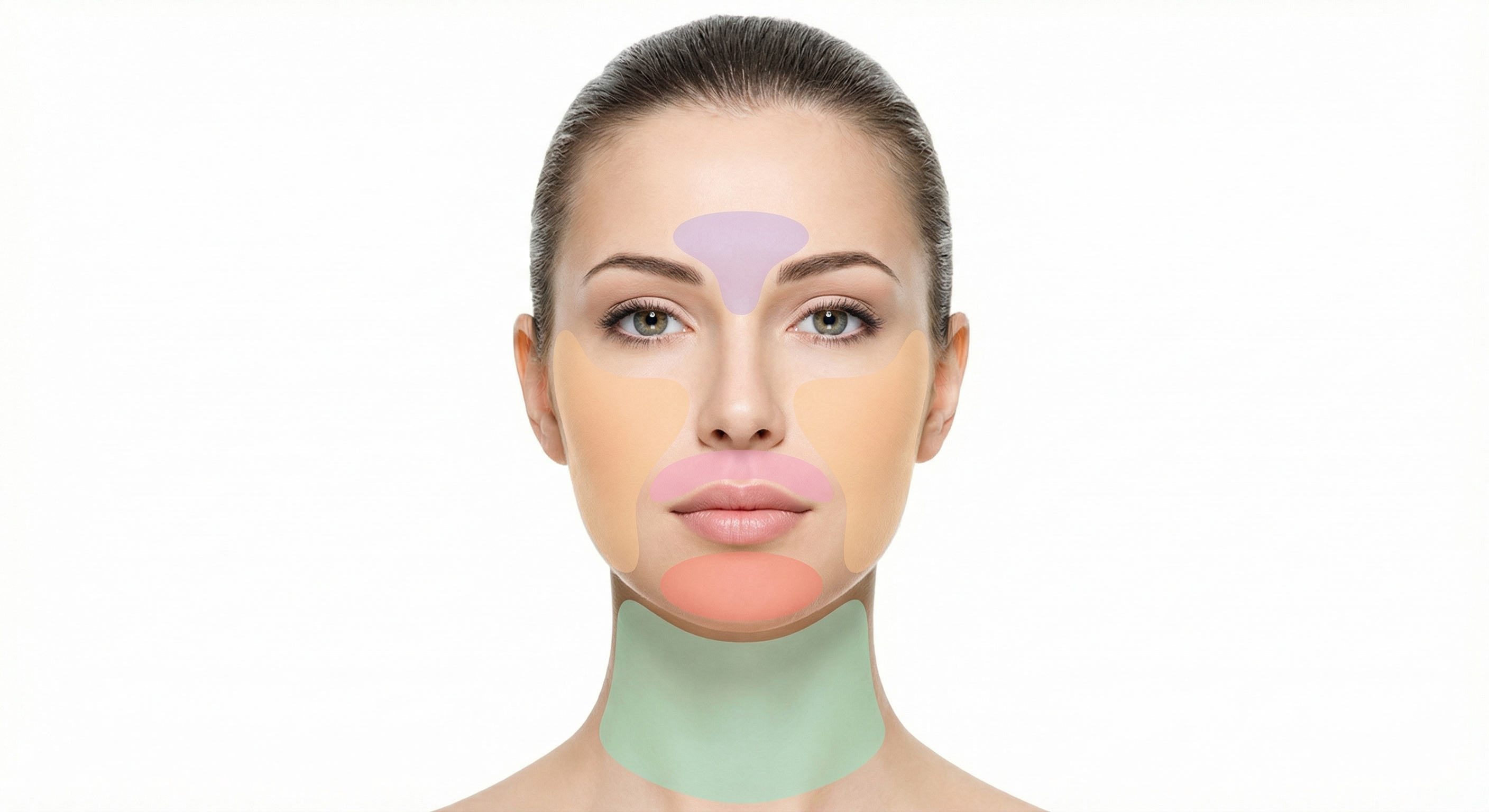 зоны эпиляции лица усики подбородок щёки шея межбровье