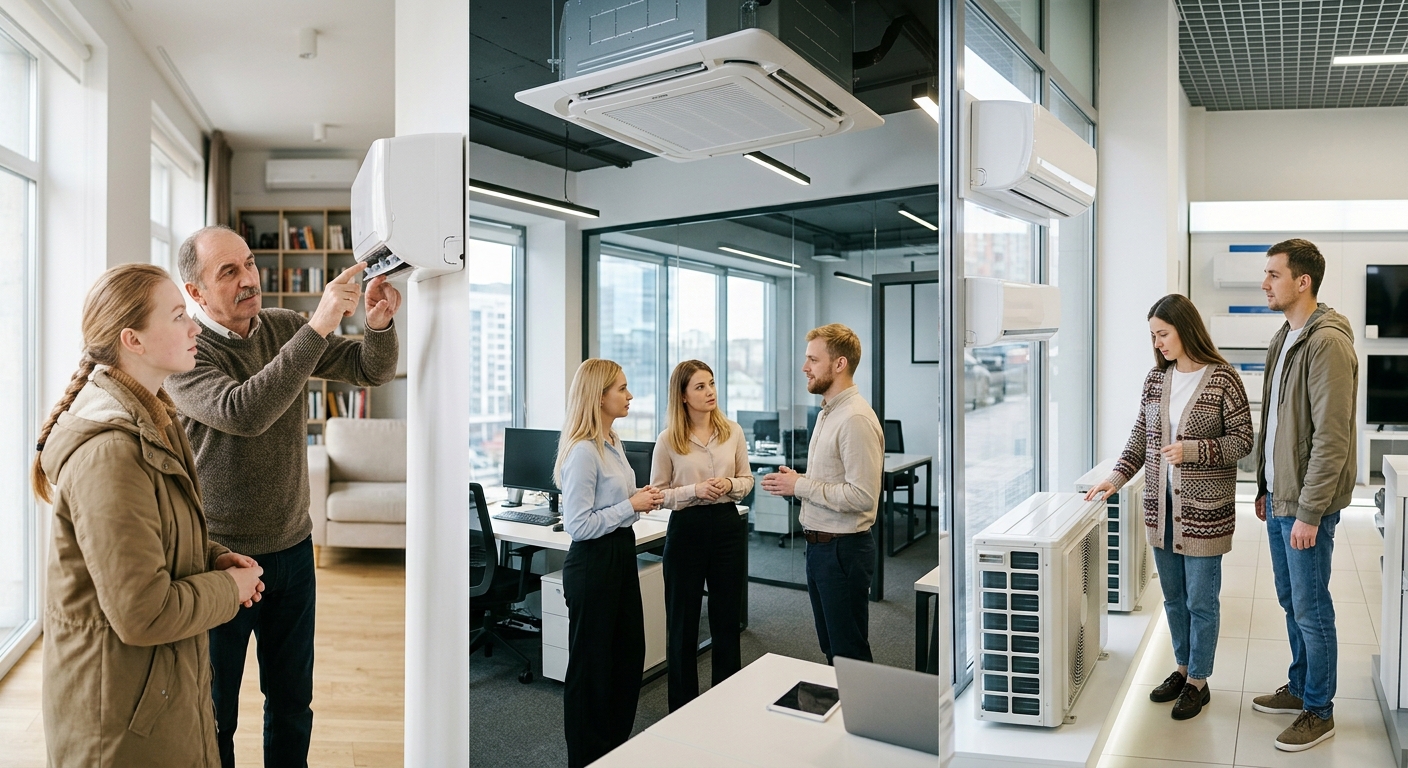 Сплит системы для разных типов помещений: квартиры, офисы, коммерция