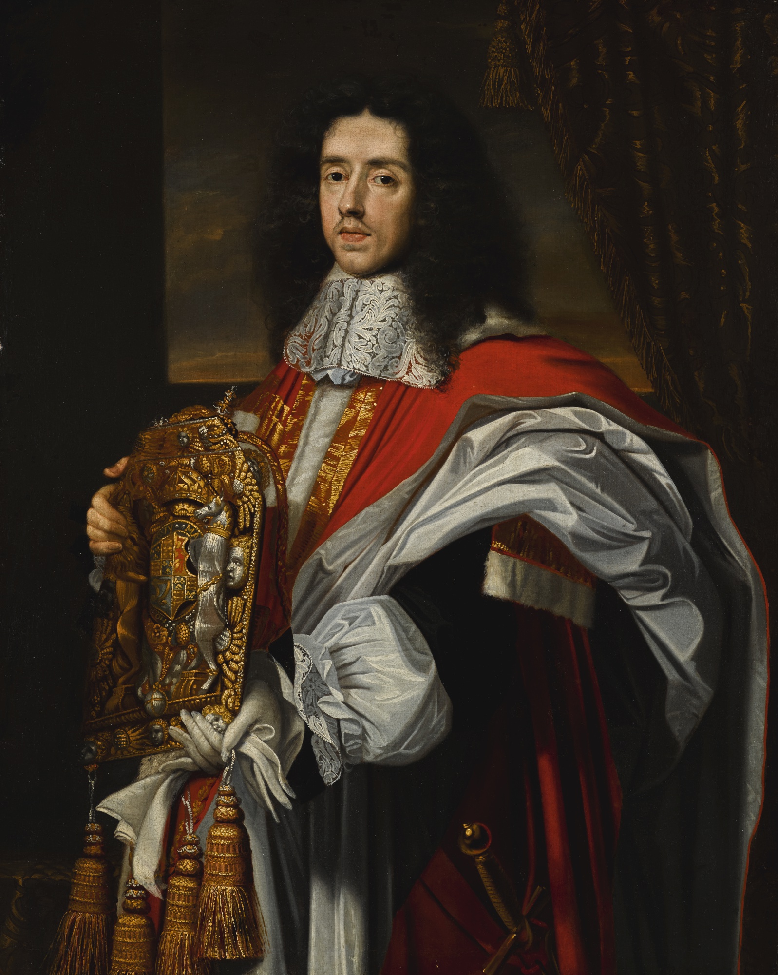 24PORTRAIT OF HENEAGE FINCH, 1ST EARL OF NOTTINGHAM, LORD CHANCELLOR, IN PEER'S ROBES WITH THE PURSE OF THE PRIVY SEAL.jpg