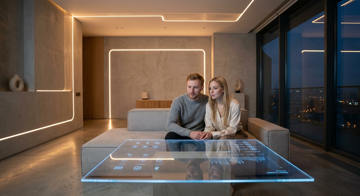 Скрытые коммуникации в современном дизайне интерьера: волоконная оптика и передатчики, интегрированные в схему