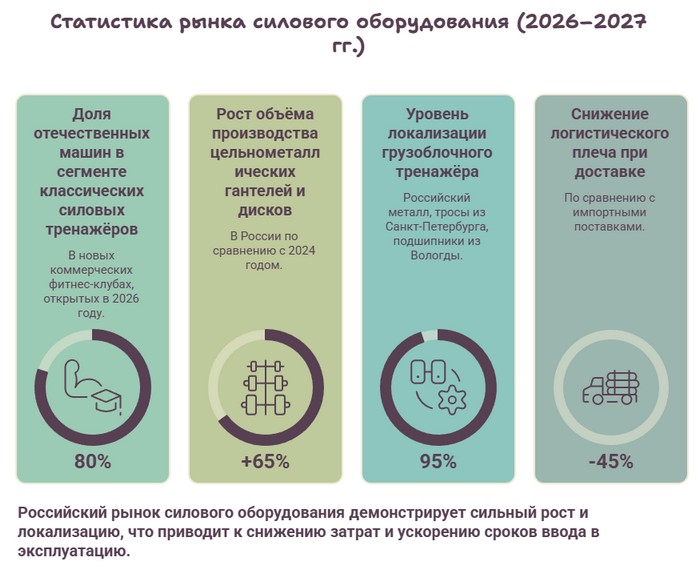 Инфографика - статистика рынка производства спортивного оборудования